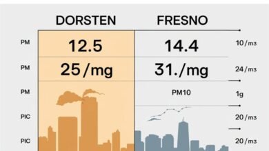 dorsten vs fresno pollution comparison chart